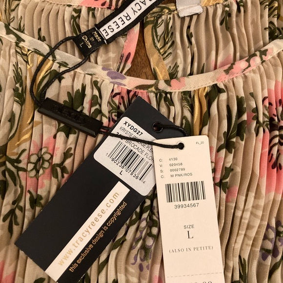 NWT Plenty by Tracy Reese x Anthropologie Terraced Garden pleated dress, sz L - Picture 6 of 7